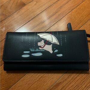 Radley London wallet with puddle jump puppy pattern